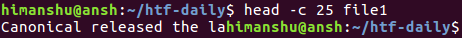 restrict the output to a certain number of bytes