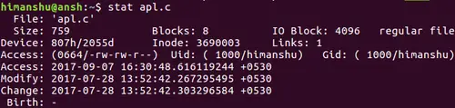 change access/modification time using touch command