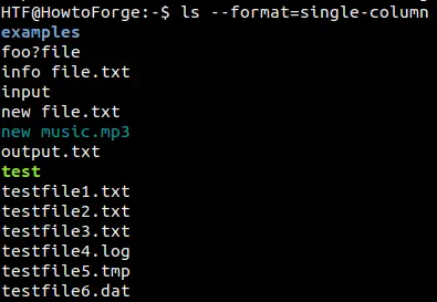 change ls command output format - result