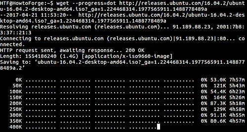 How to modify wget's download progress meter