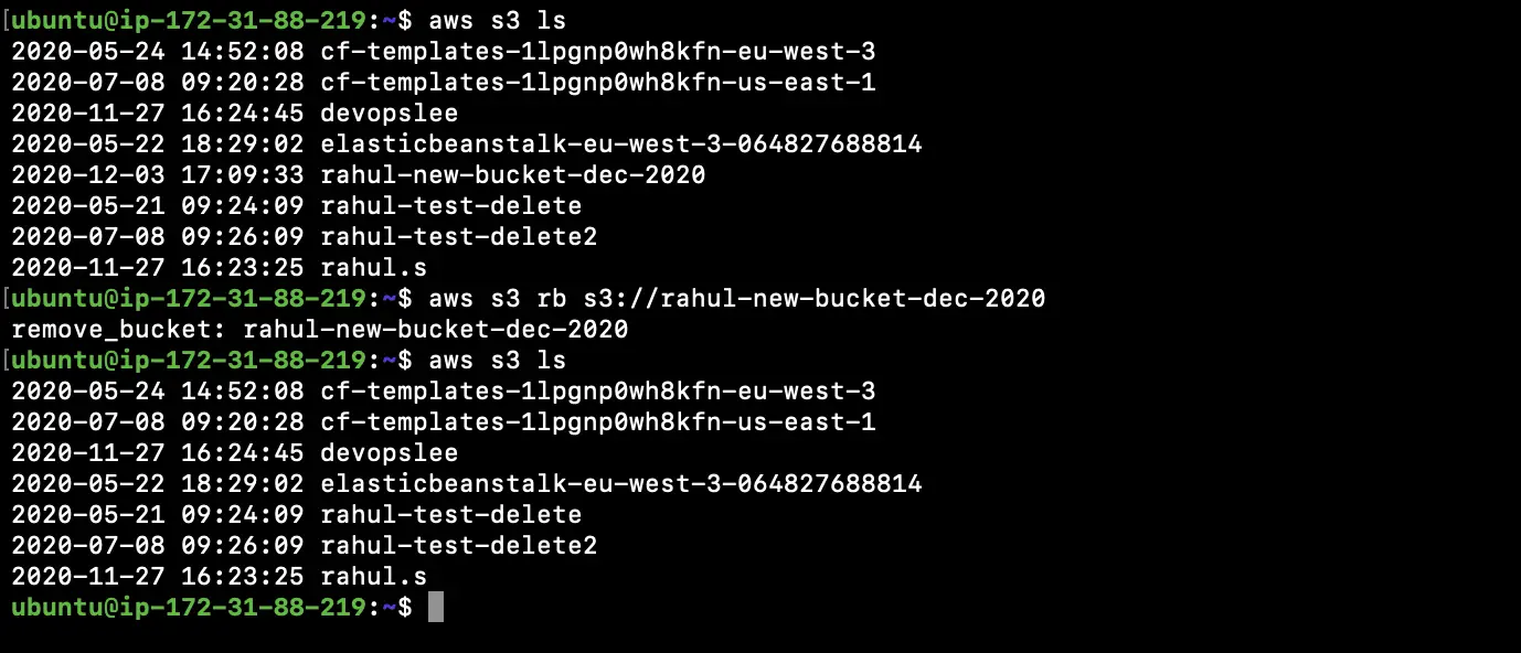 Manage operations on S3 Bucket using awscli from the EC2 instance