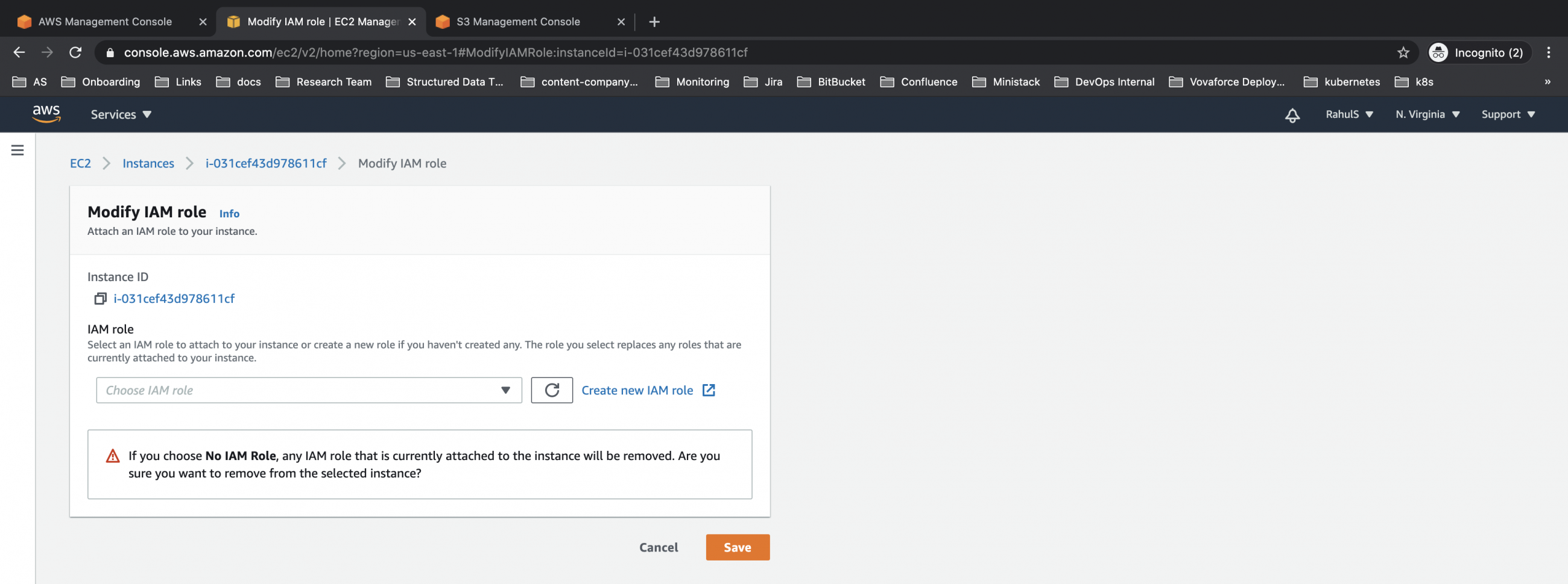 Manage operations on S3 Bucket using awscli from the EC2 instance