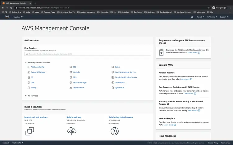 AWS dashboard