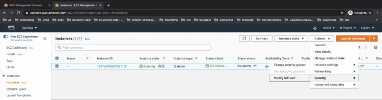 Attach an IAM Role to EC2 instance