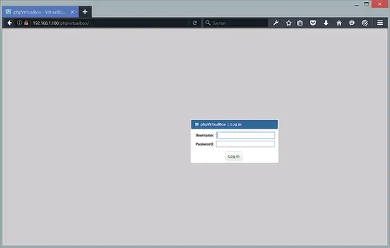 Login to phpvirtualbox.