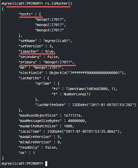 MongoDB Replica Set Status Master and Primary