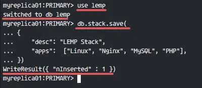 MongoDB Testing Replication from PRIMARY to SECONDARY