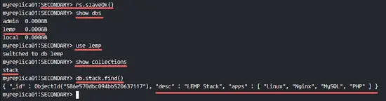 MongoDB Database Replicated from PRIMARY to SECONDARY