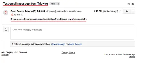 Tripwire report by email