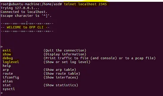 Access the FPM application with telnet