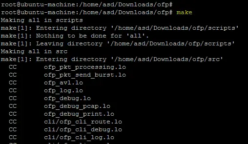 Build OFP code with make command
