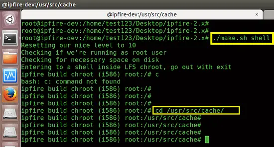 Go the the IPFire Cache directory