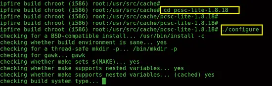 undpack and configure pcsc-lite