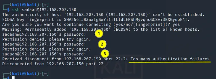 Limiting login attempt over ssh