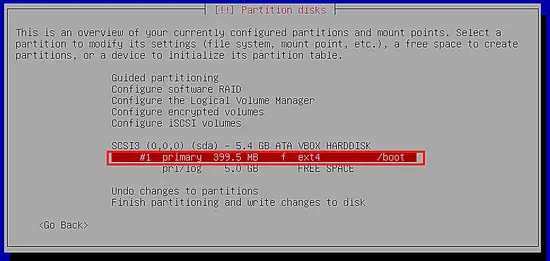 Boot partition created