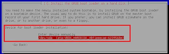 Select sda for the boot loader