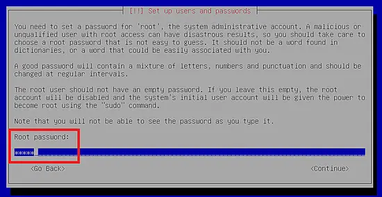 Set the root password