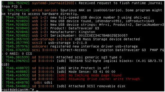 Find the USB stick with dmesg