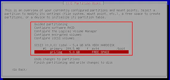 Select space for swp partition