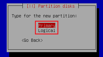 Add new primary partition