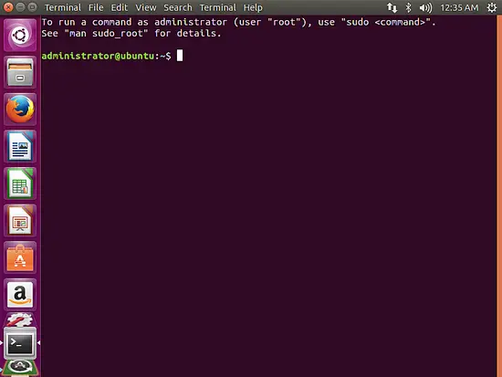 Open the terminal in Ubuntu.