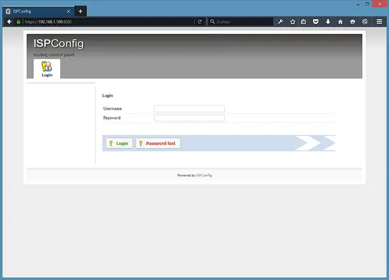 ISPConfig Login.