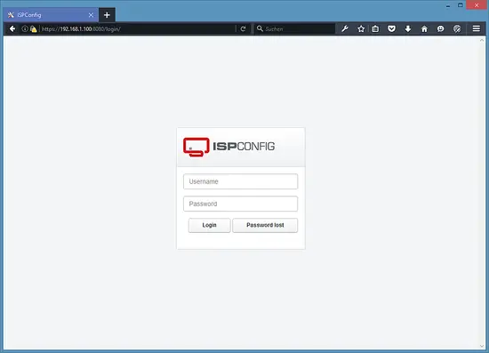 The ISPConfig Login