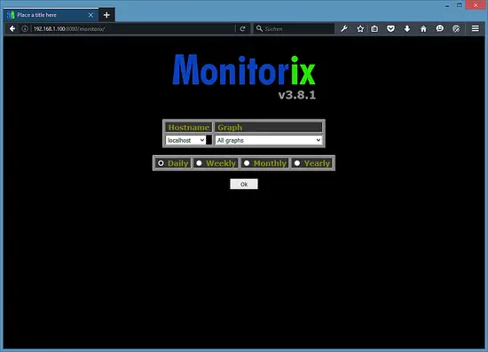 Select the time range in Monitorix.