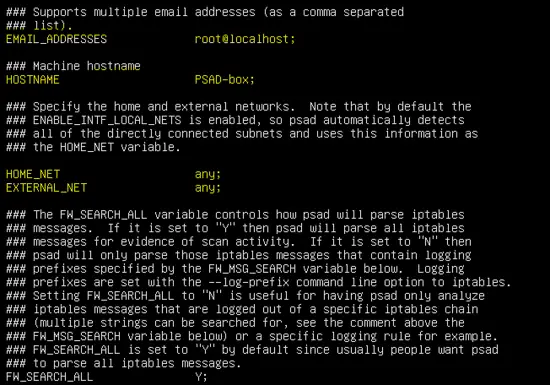 The PSAD Configuration file - part 1.