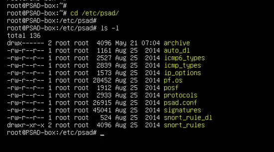 the PSAD configuration directory.