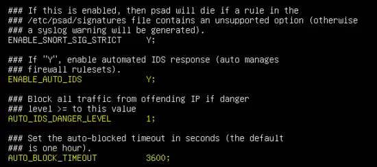 The PSAD Configuration file - enable IDS.