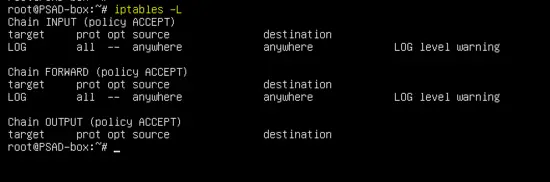 Show IPTables configuration.