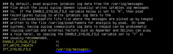 The PSAD Configuration file - Log file to read.