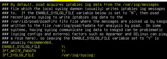 The PSAD Configuration file - Log.