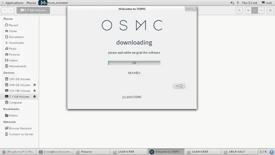 OSMC Downloads packages.