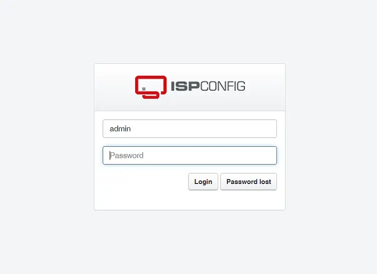 Log into ISPConfig