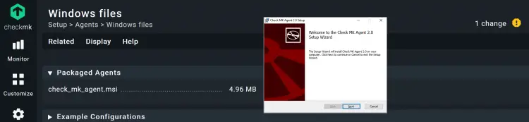 Screenshot of Checkmk showing the Checkmk agent for Windows
