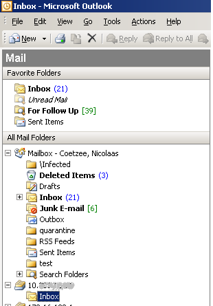 scr06 - View IMAP Folder in MS Outlook