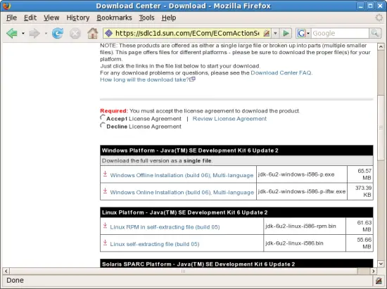 Sun Java SE 6 JDK and NetBeans 5.5.1 on Fedora 7 - Pic1