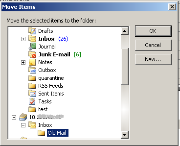 scr11 - Select the destination IMAP folder