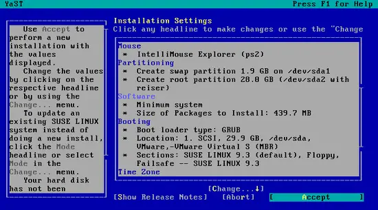 Installation Settings