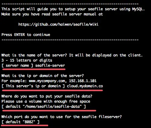 Seafile install on Ubuntu