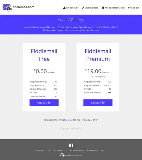 Get free Fiddlemail key