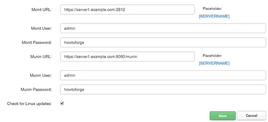 The ISPConfig Monit settings.