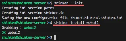 Install applications with the shinken command