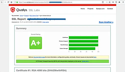 A+ result from SSL Labs