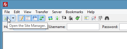 Filezilla server manager.