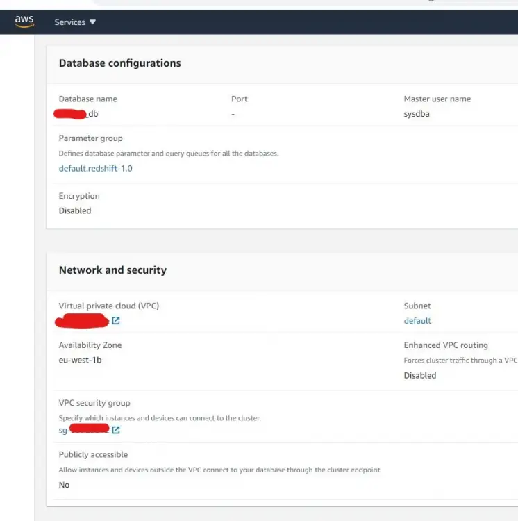 Disable network security