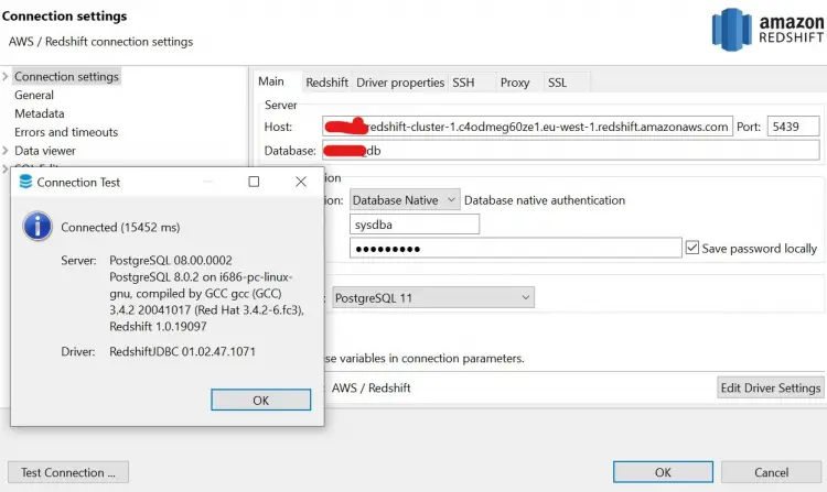 DBeaver Redshift Client