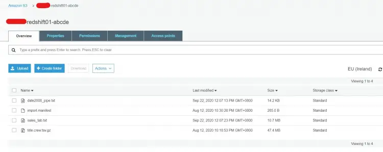 Data upload of test data